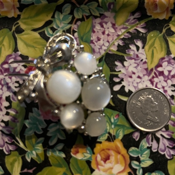 Coro broach moon glow lucite cabochons rhinestone designer Gene Verecchio  1940s - Picture 9 of 9